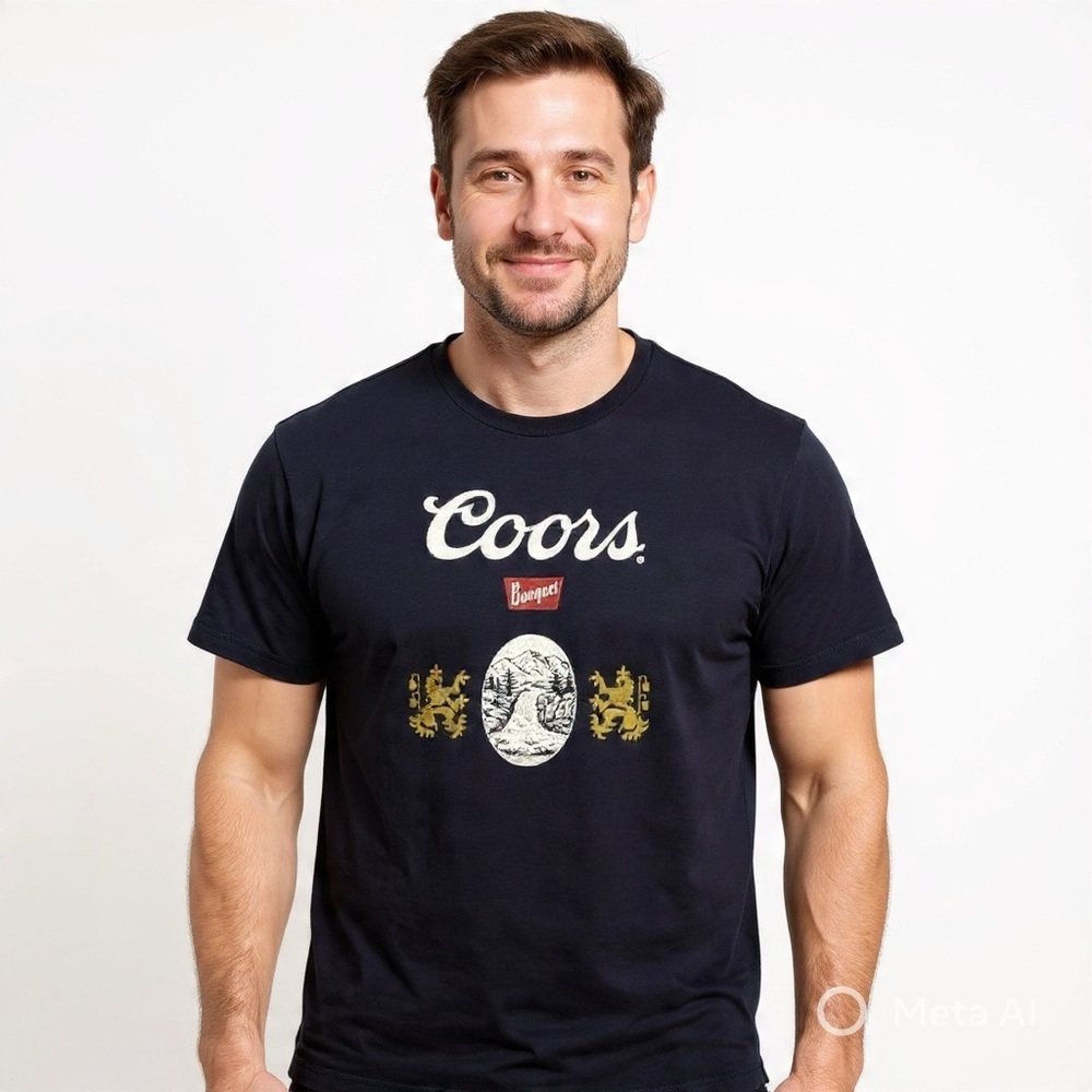 Brixton Coors Banquet Single Stitch Beer Graphic T-Shirt Men’s Large Navy